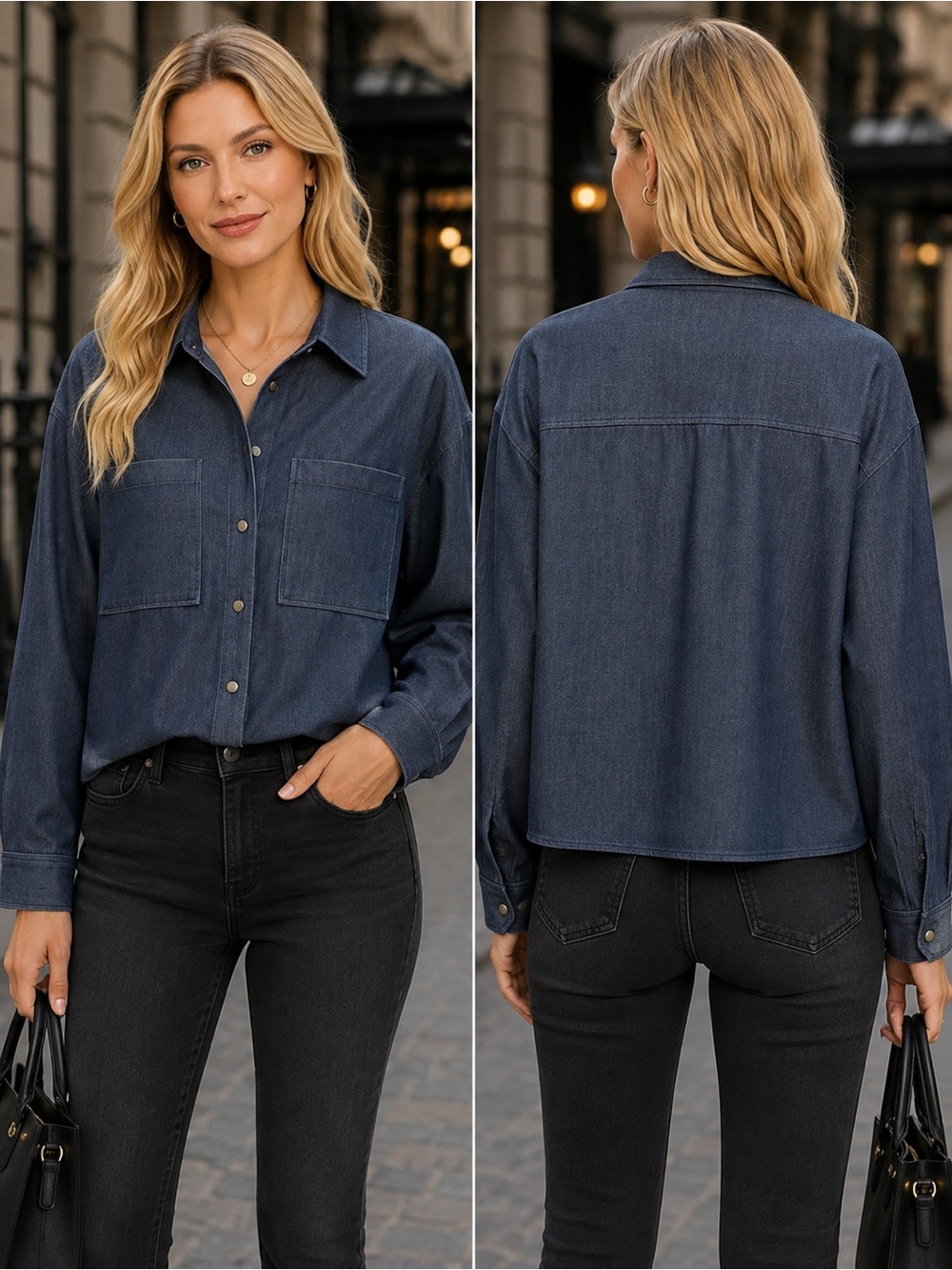Zara Women's Dark Blue Jean Jacket size M
